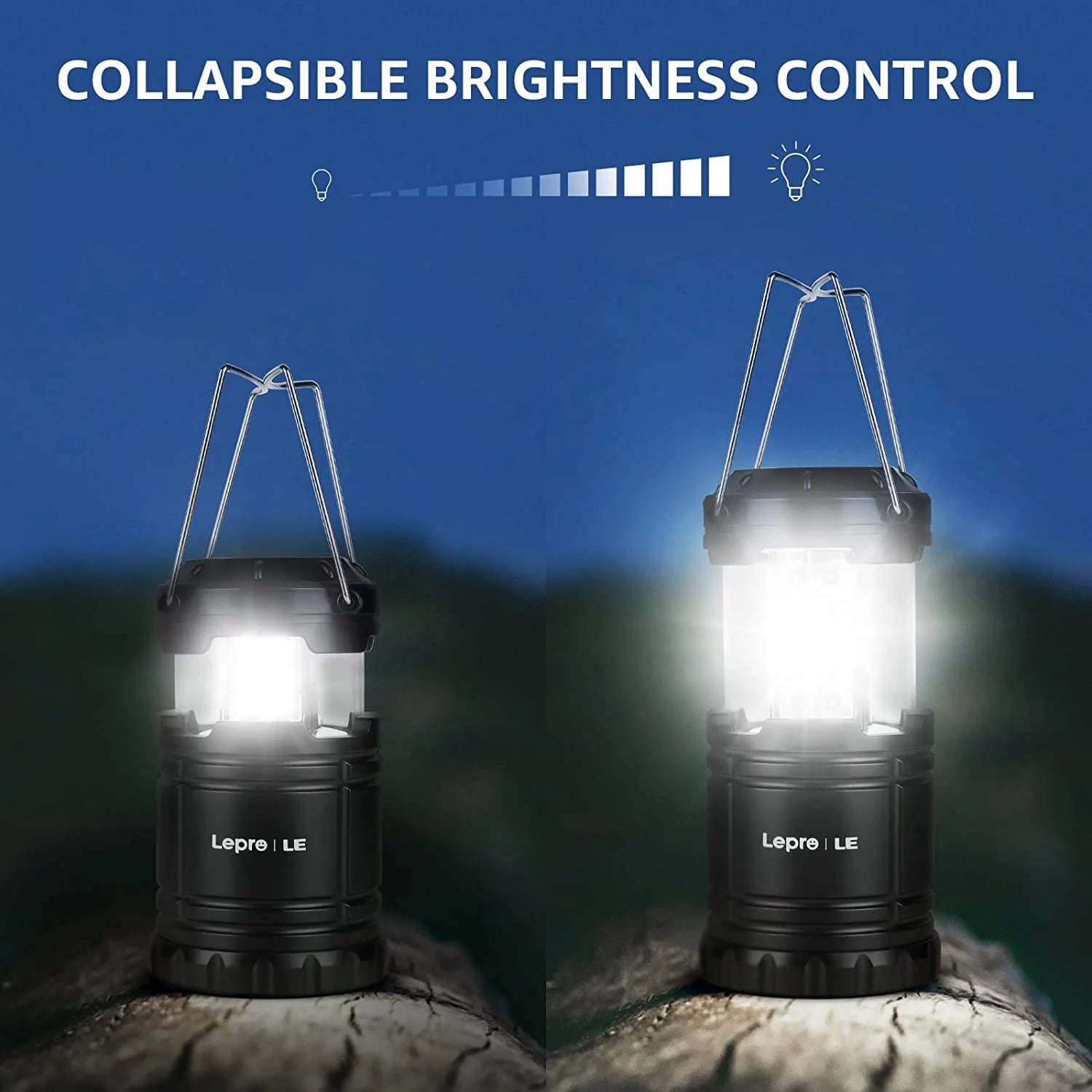 LED Collapsible Camping Lantern 4-Packs, Super Bright, Battery Powered Camping Light, IPX4 Water Resistant, Portable Emergency Lights for Power Outage, Hurricane, Storms